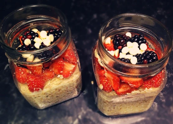 Creamy Date & Strawberry Overnight Oats